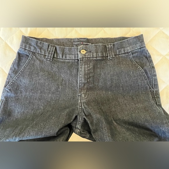 Tommy Hilfiger trendy wide leg high rise women jeans dark blue like black US 31 - Picture 6 of 16